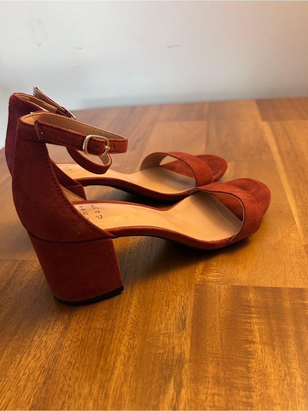 A New Day Strap Block Heel Sandals - Rust Red - Picture 4 of 6